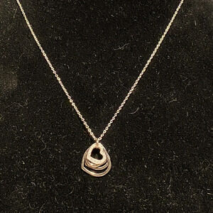 Old Rubin 925 Sterling Silver adjustable length necklace with heart pendant
